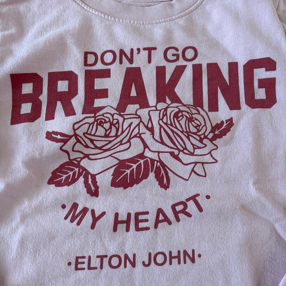Elton John Don’t Go Breaking My Heart Pink Sweatshirt - Picture 2 of 4